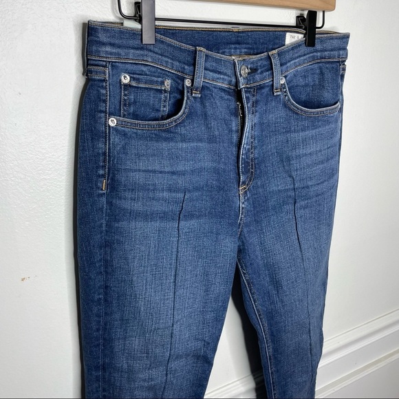 Rag & Bone High Rise Skinny Pintuck Diagonal Hem Jean Womens 29 - Picture 5 of 13